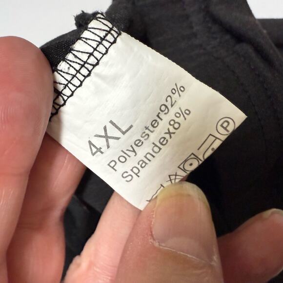 5/$35  Faith over Fear Womens Shorts Sz 4XL Black Dot Print Sleep Workout Lounge - Picture 5 of 6